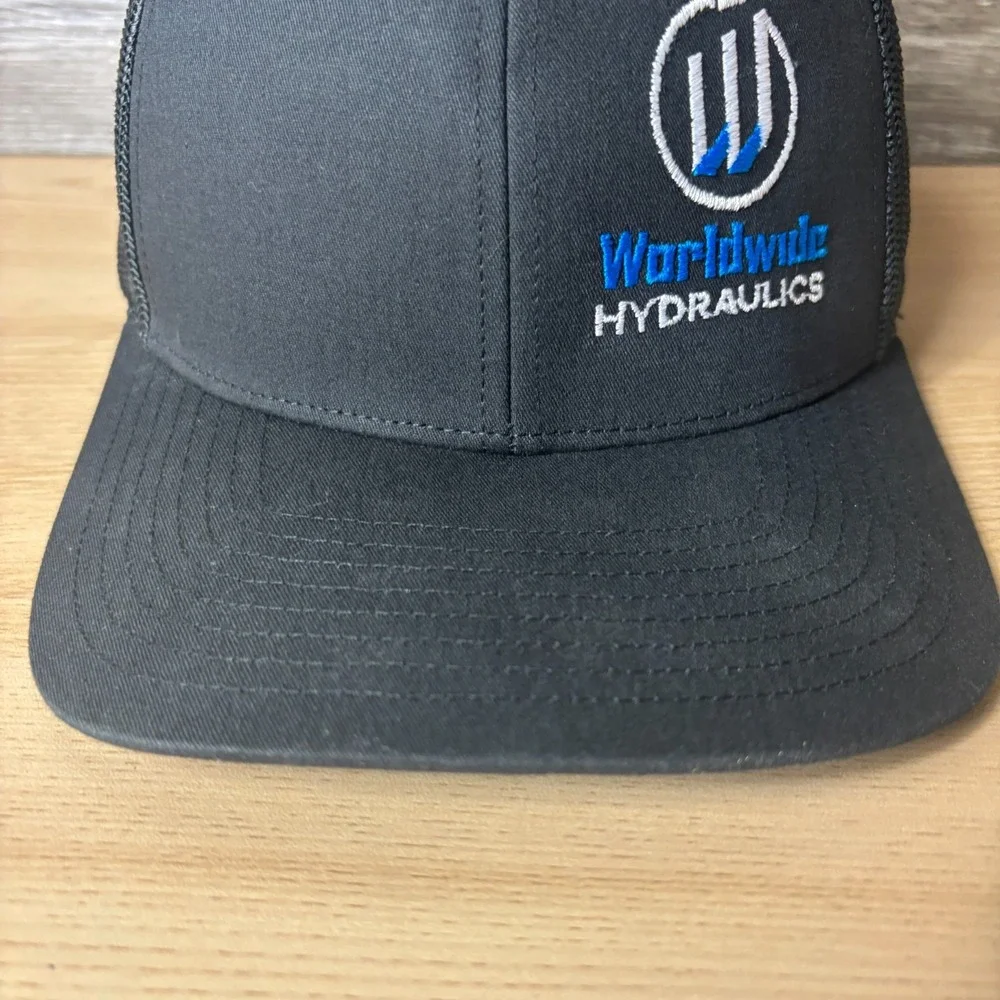 Worldwide Hydraulics Hat Cap Snap Back Black Trucker Adjustable